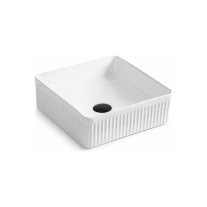 Lavoar pe blat Fluminia Titan R, riflat, 38 × 38 cm, alb